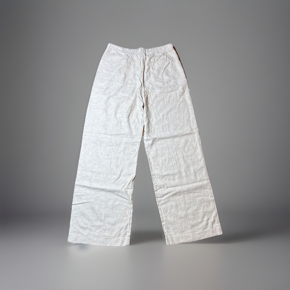 Gap Linen Blend Cargo Pull On Wide Leg Pants‎ Small Tall Flax Linen Drawstrings - Picture 8 of 9